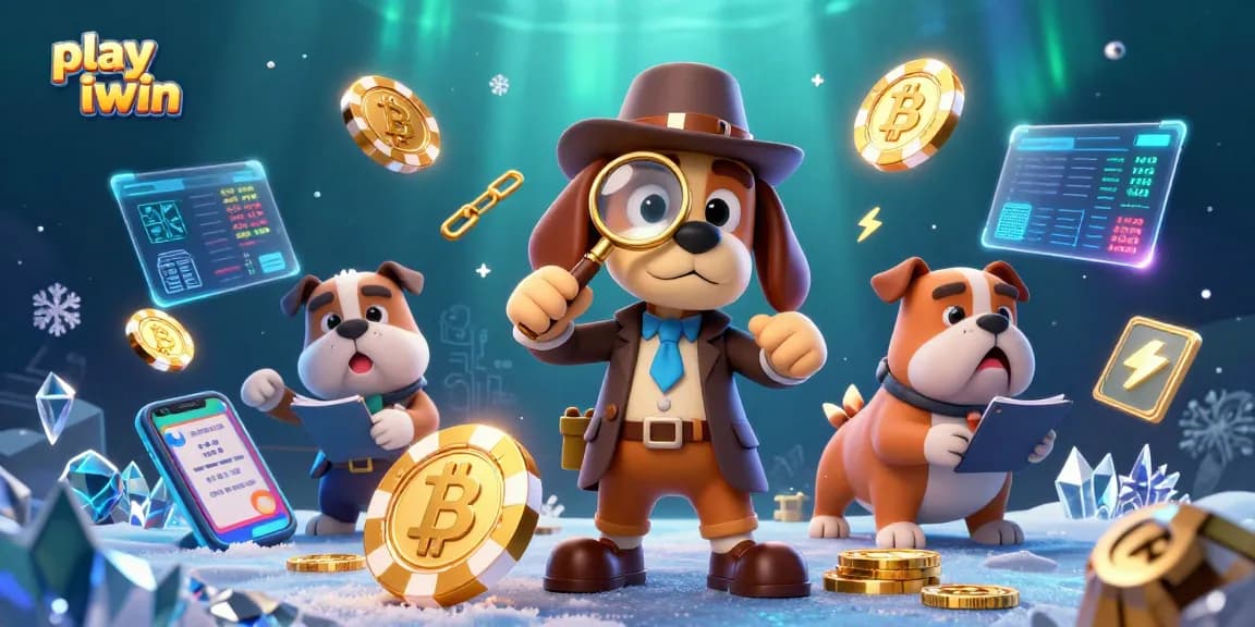 Play iwin by exploring treasure clues in this vibrant casino-themed 3D illustration.