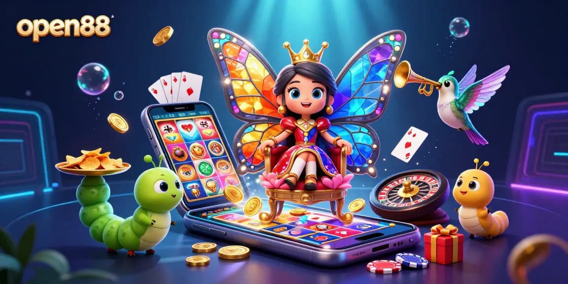 Spin to win at open88 with vibrant visuals of slot games, cash prizes, and epic casino action.