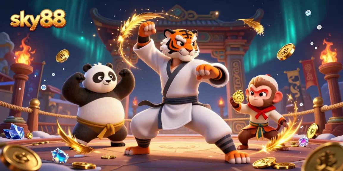 Experience thrilling gameplay with sky88's vibrant casino atmosphere featuring dynamic 3D characters.