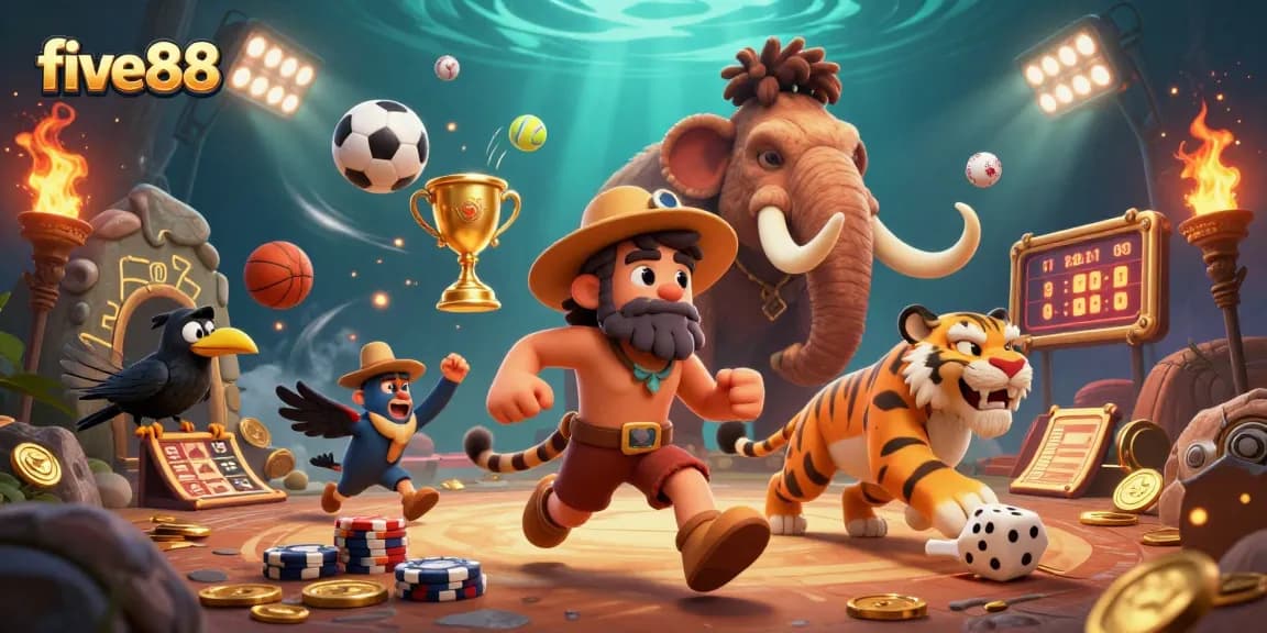 Experience the thrilling five88 casino world with cavemen, sports, and dynamic games.