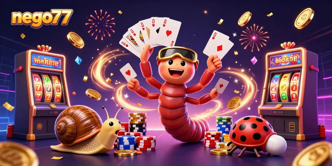 Experience thrilling wins with nego77 as a dynamic illustration showcases a colorful casino scene