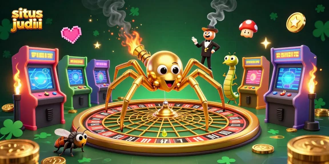 Place bets confidently at situs judi bola with a golden roulette web scene depicting gamblers' excitement.