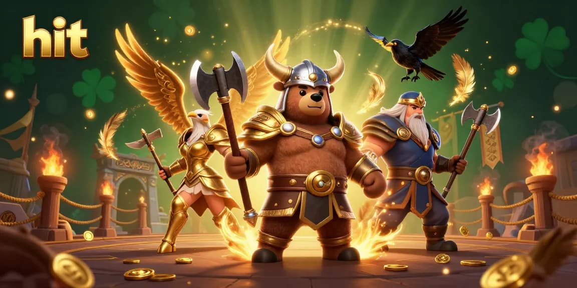 Hit the jackpot with a Viking berserker and Valkyrie eagle in a dynamic casino adventure.