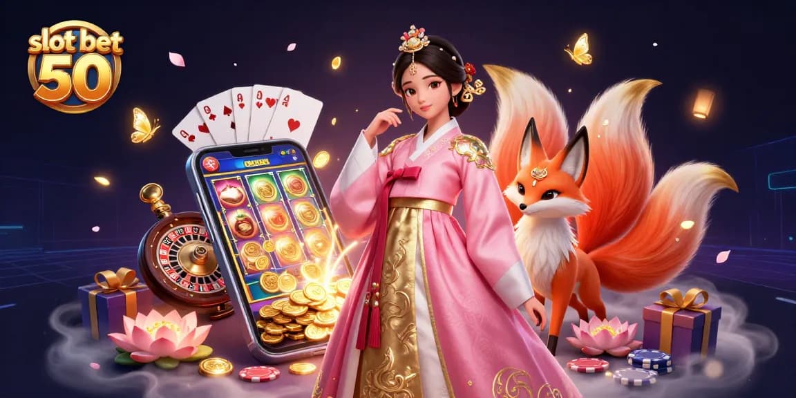 Experience the excitement of a slot bet 50 with vibrant casino elements and characters.