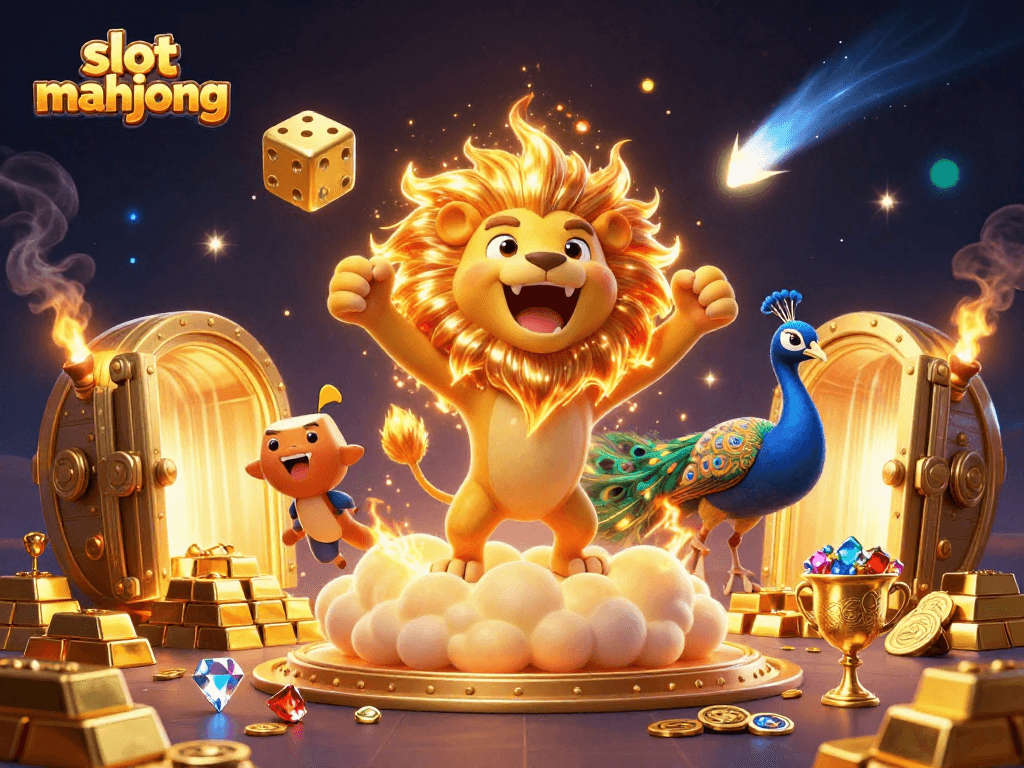 Experience thrilling big wins with slot mahjong in this captivating 3D casino illustration.