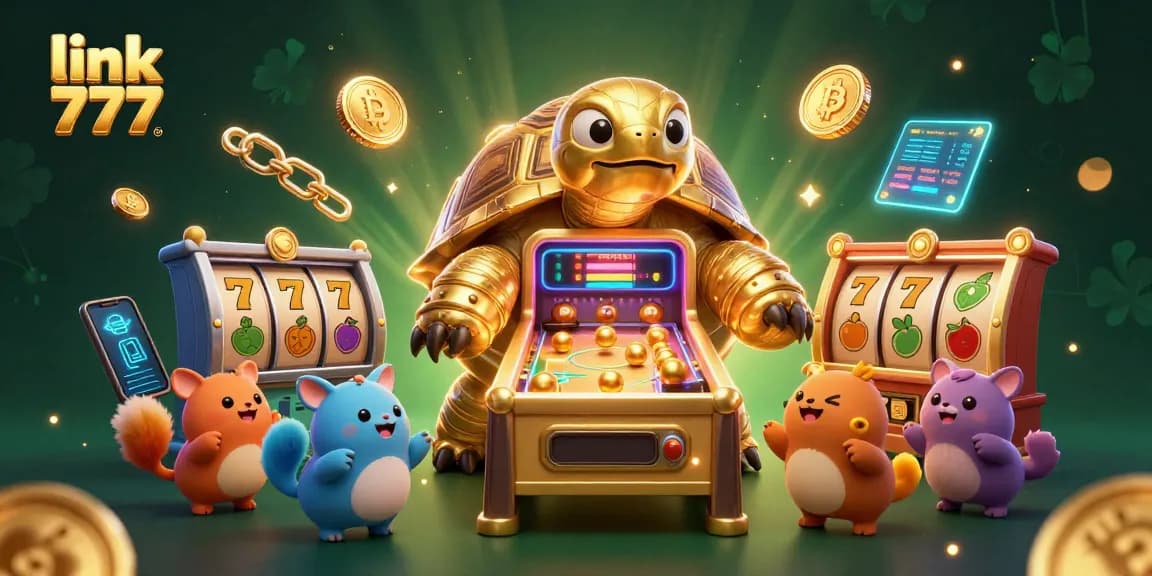 Spin and win at link slot 777 with our exciting 3D illustration showcasing vibrant slot symbols and jackpots.