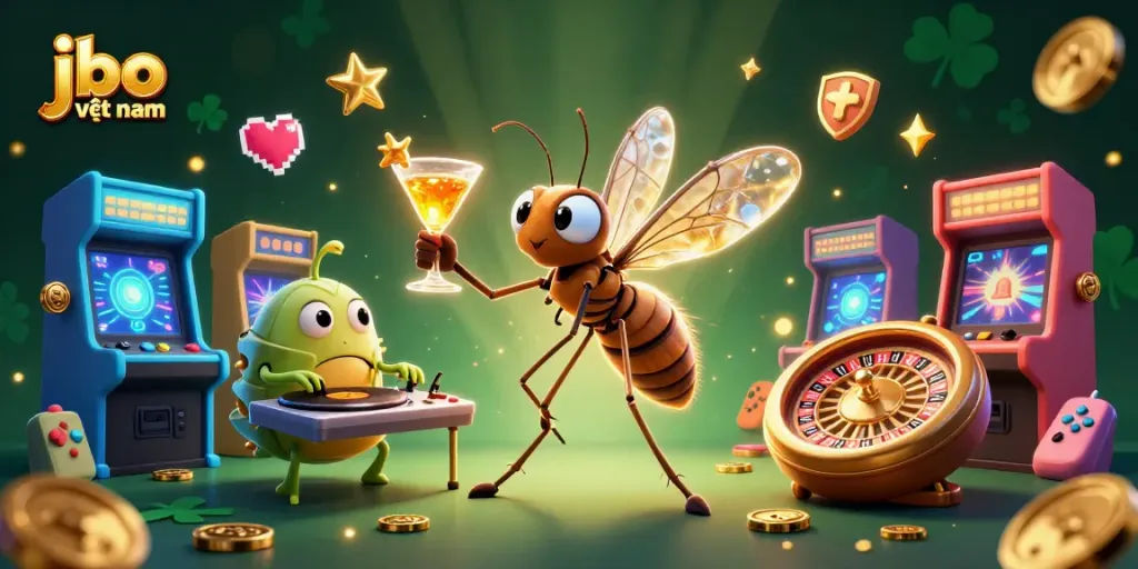 Engage with the vibrant world of gaming at jbo việt nam with our lively casino illustration.