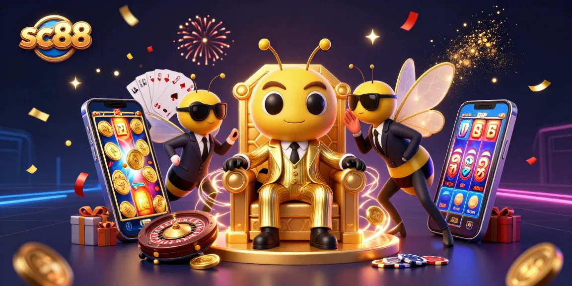 Experience the thrilling gaming scene with SC88, featuring dynamic slot games and vibrant casino elements.