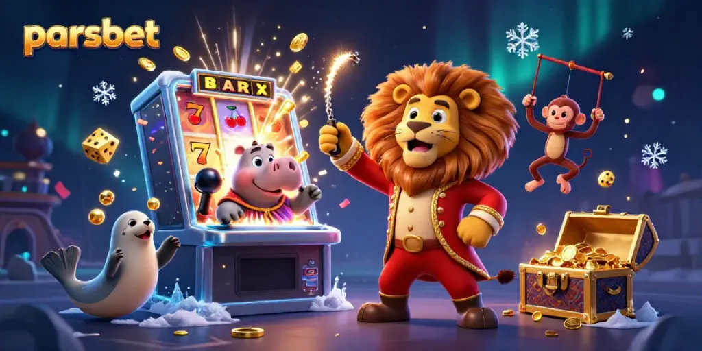 Parsbet oyunlarında jackpot anını kutlayan neşeli karakterler ve oyun simgeleri.