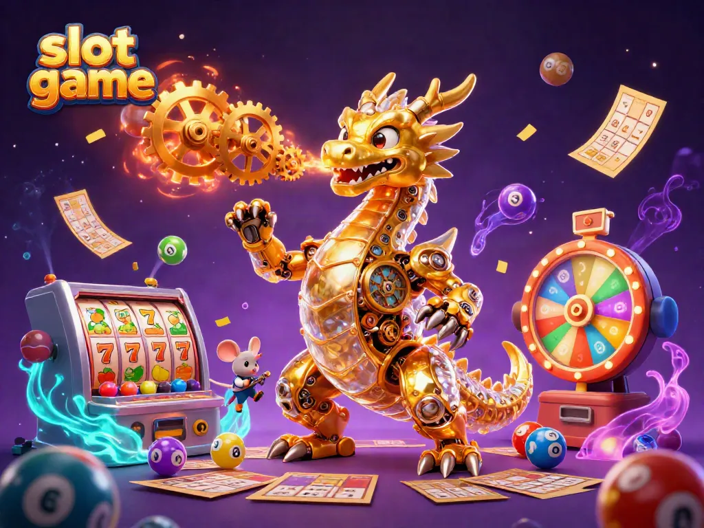 Menangkan slot game dengan warna-warni elemen kasino yang memukau dan efek uang mengalir.