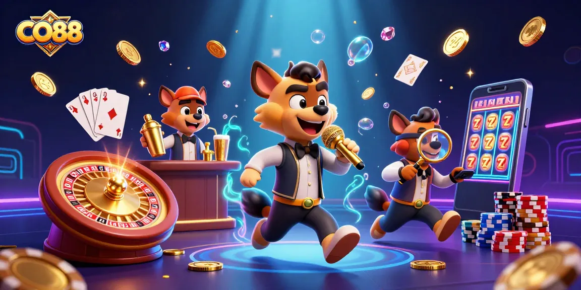 Experience thrilling adventures at CO88 casino, featuring engaging hyena characters in a comedy club setting.