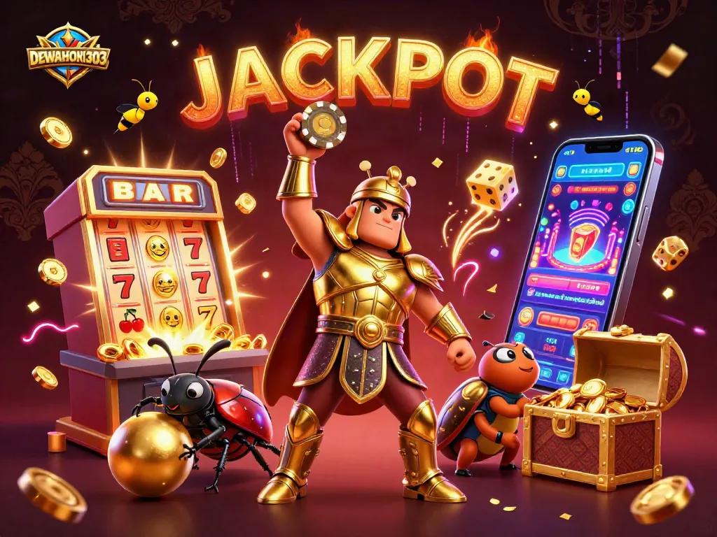 DEWAHOKI303 menampilkan jackpot slot yang menguntungkan di ilustrasi kasino digital
