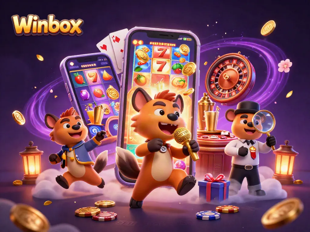 Play colorful slot games and enjoy entertaining hyenas at the Winbox casino club