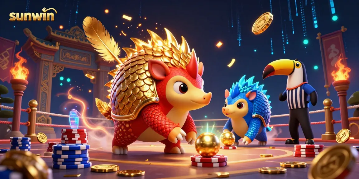 Win big with sunwin as rival pangolins bowl through poker chips in a vibrant casino scene.