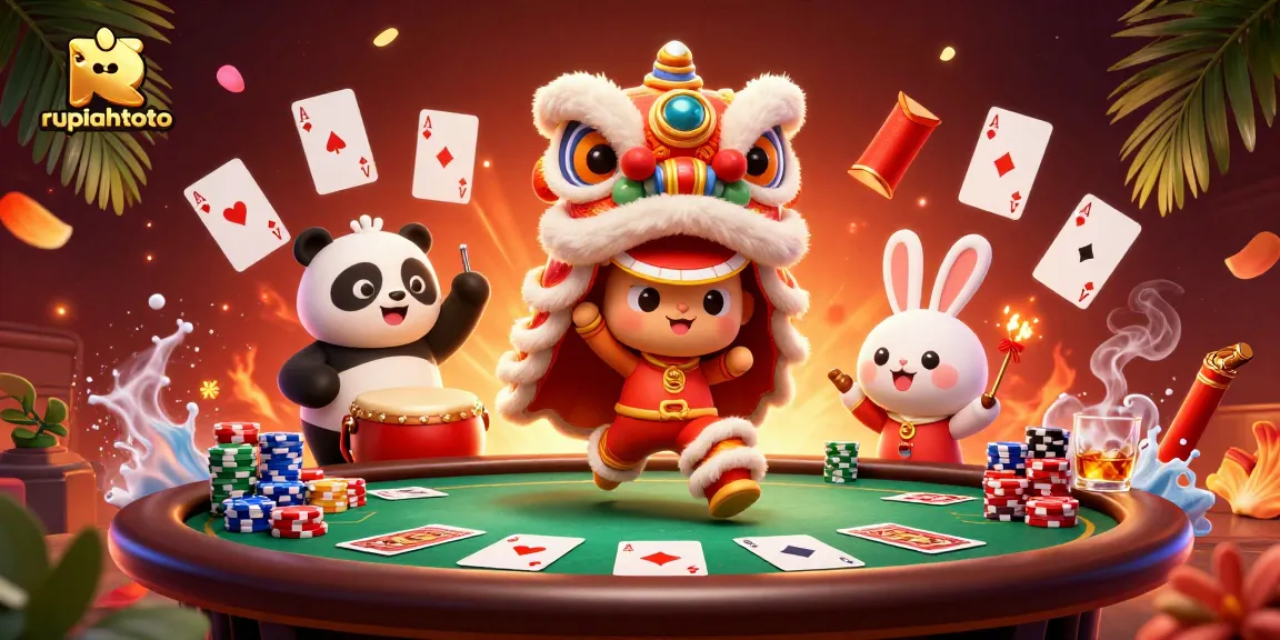Rupiahtoto menghidupkan suasana kasino dengan tarian singa, panda, dan kelinci.