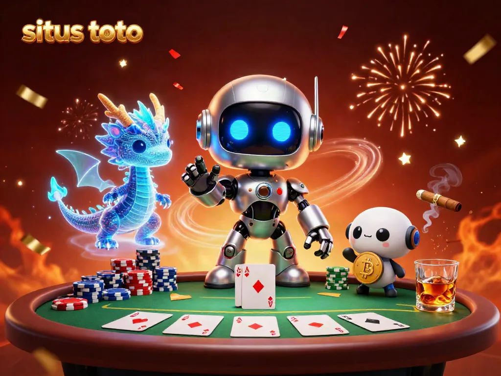 Engage with the vibrant world of situs toto gambling featuring colorful poker elements and dynamic characters.