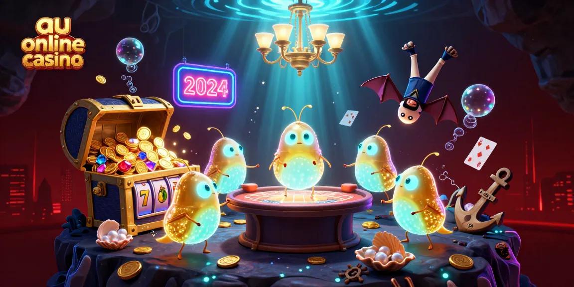 Engage in the vibrant atmosphere of au online casino illuminated by glowworms in a cave setting.