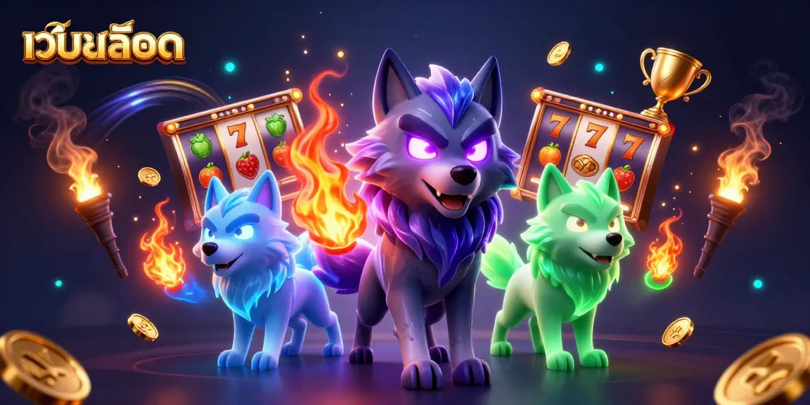 Spin and win big with เว็บสล็อต showcasing a vibrant slot game scene with dynamic 3D characters.