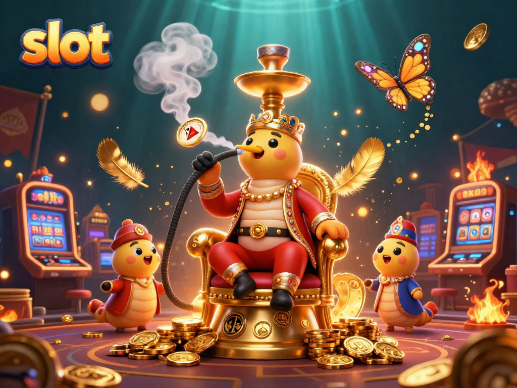 Menggali slot dan meraih kemenangan dengan simbol jackpot yang berkilauan dan koin emas di kasino.