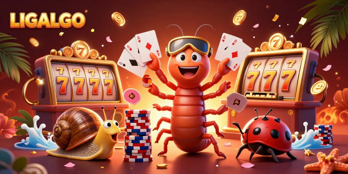 LIGALGO slot game illustration with vibrant 3D characters enjoying a dynamic casino experience.