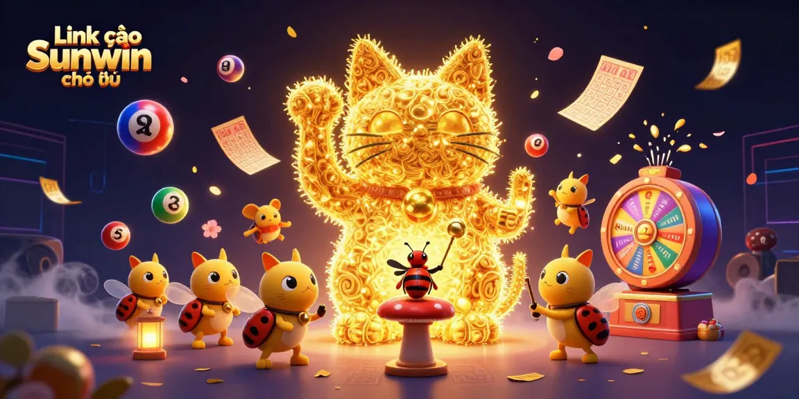 Engage in the thrill of gaming with Link vào Sunwin chính thức, featuring golden fireflies and a lucky cat.