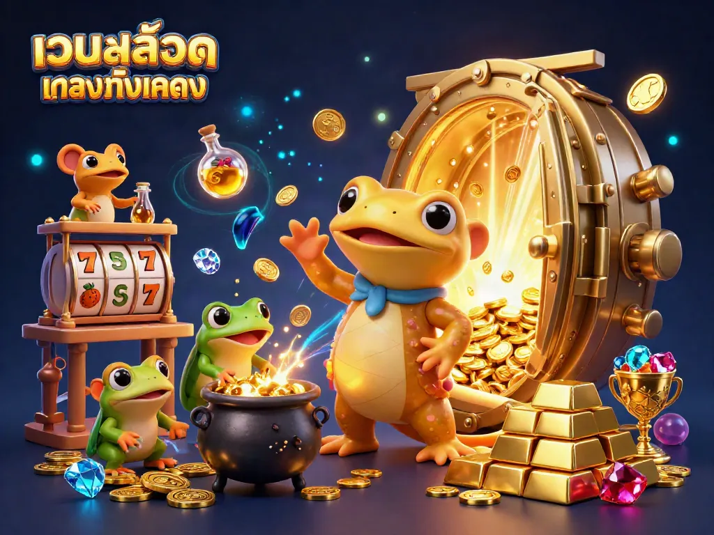 ภาพกราฟิกที่เป็นเกมคาสิโน เว็บสล็อตตรงทั้งหมด มีสัตว์ประหลาดตัวทองและภาพสล็อตที่น่าสนใจ