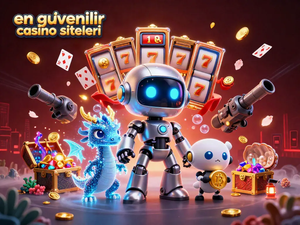 Experience winning strategies with en güvenilir casino siteleri through a vibrant 3D casino illustration packed with exciting game elements.