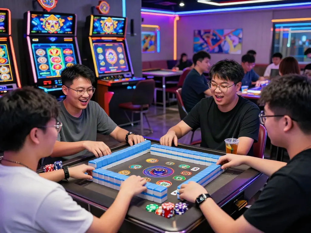 Pengalaman mesin Mahjong di MESINMPO dengan suasana bermain yang meriah.
