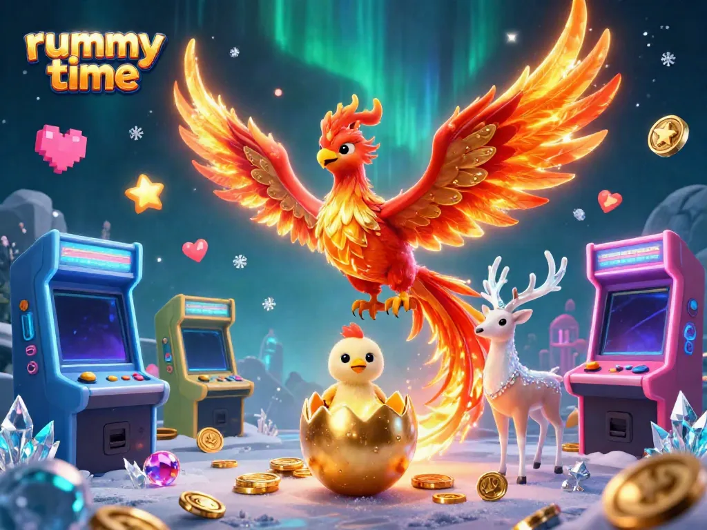 Engage in thrilling rummy time with colorful characters and vibrant gaming elements.