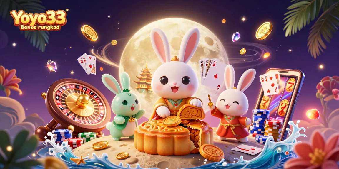 Spin for wins with Yoyo33 Bonus rungkad, featuring a dynamic scene of themed gambling elements.