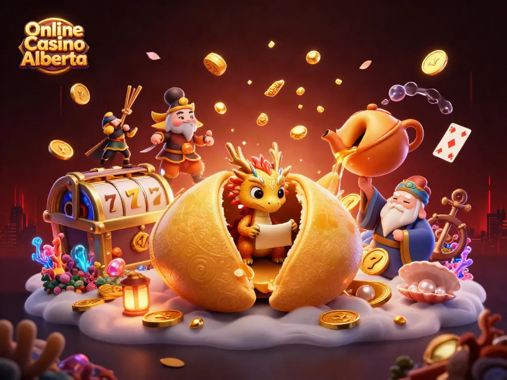 Engage with Online Casino Alberta's slot games illustrated with vibrant 3D characters and dynamic elements.