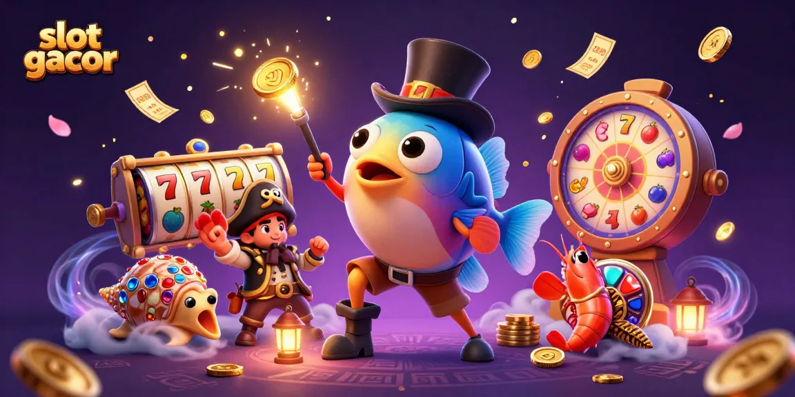 Visualisasi slot gacor yang memikat dengan ikan pemancing dan detail permainan menarik.