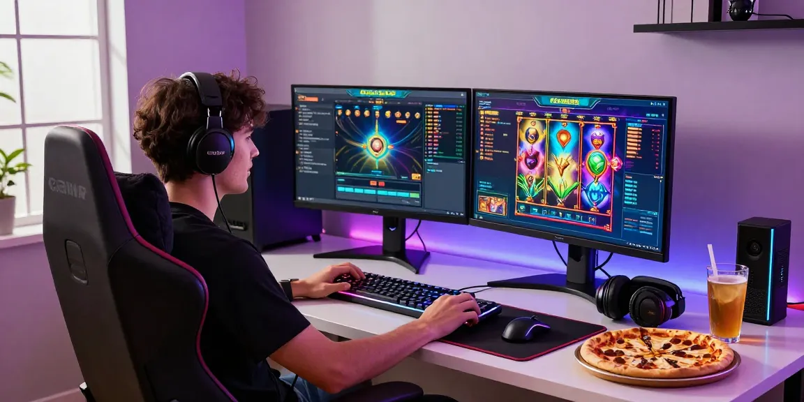 Excited gamer enjoying an online slot game at home, showcasing เว็บสล็อตทรูมันนี่ experience.