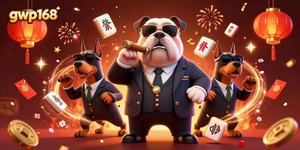 Permainan slot gacor di gwp168, disertai karakter kartun dan elemen kasino.