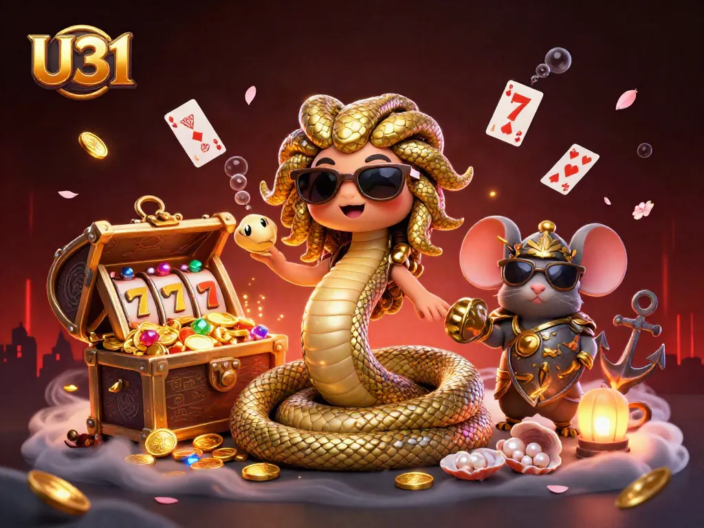 Experience the excitement of U31 with a vibrant 3D illustration featuring engaging casino elements.