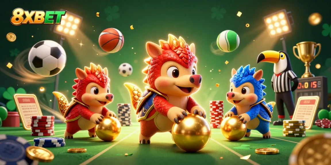 8XBET strives for victory as rival pangolins engage in an epic gambling battle, showcasing thrilling betting action.