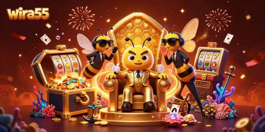 Experience thrilling jackpot wins with wira55 in this vibrant casino scene.