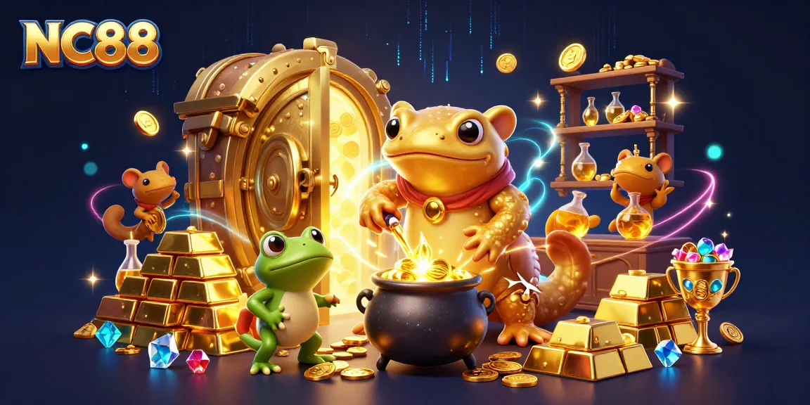 Experience winning at NC88 with gold coins and treasures beyond imagination in this vibrant casino scene.