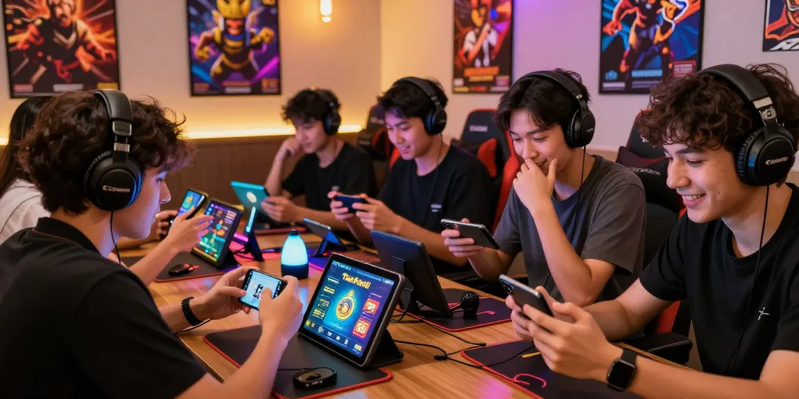 Teen Patti Gold free download promotional gaming scene with excited players enjoying gameplay in a colorful lounge.