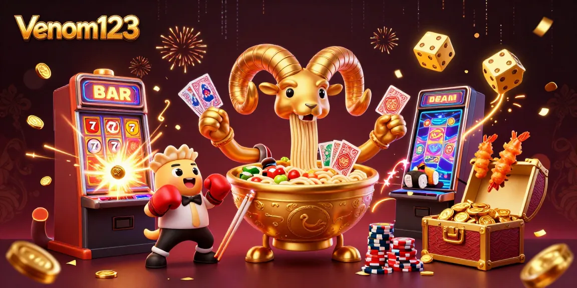 Gambarkan venom123 dengan mesin slot dan permainan slot yang menyenangkan serta memenangkan jackpot.