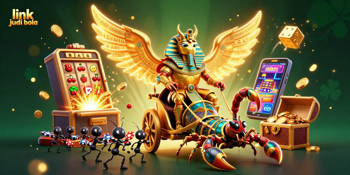 Engage in thrilling sports betting with link judi bola, depicted in vibrant 3D casino art featuring luxurious icons.