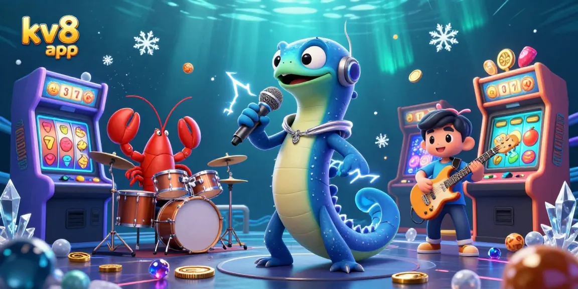 Experience the excitement of the kv8 app with vibrant underwater casino elements and characters in action.