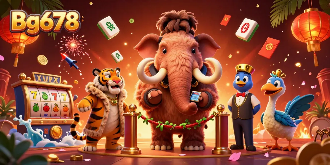 Experience the thrill of Bg678 with vibrant slot games and dynamic characters in a colorful casino setting.