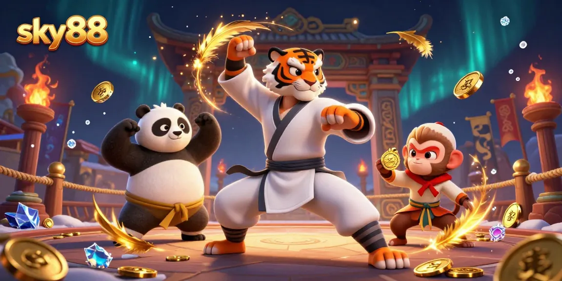 Experience thrilling gameplay with sky88's vibrant casino atmosphere featuring dynamic 3D characters.
