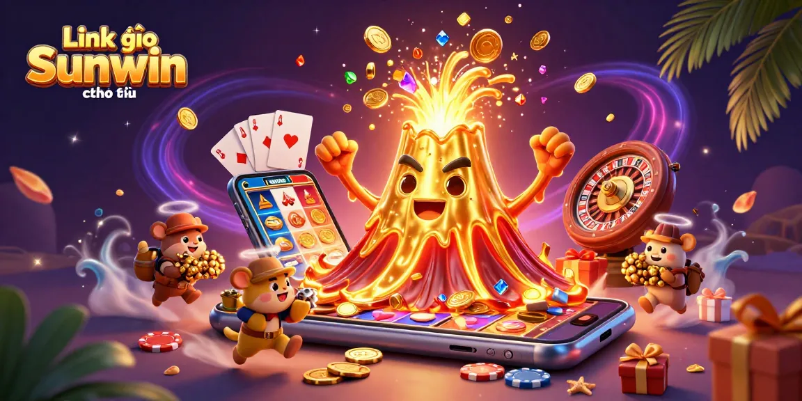 Experience thrilling gameplay in the vibrant world of Link vào Sunwin chính thức featuring treasures erupting from an active volcano.