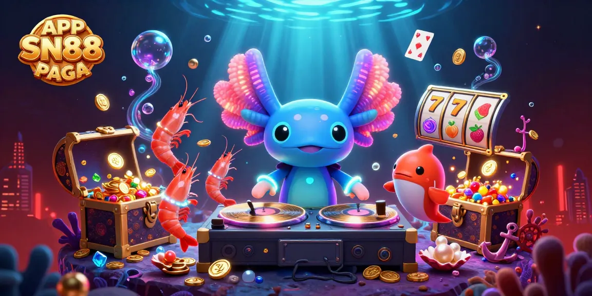 Experience the thrill of gaming with APP SN88 PAGA in a vibrant underwater casino scene.