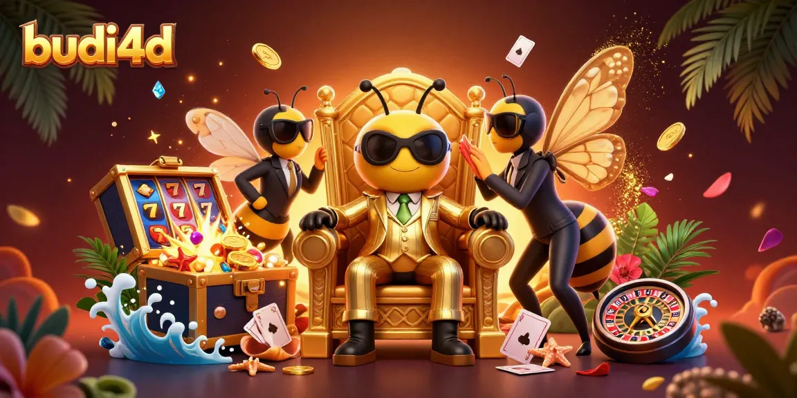 budi4d online casino features a bumblebee mob boss and slot elements in a vibrant 3D environment