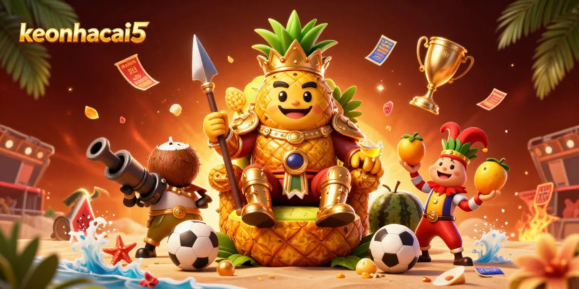 Experience the vibrant energy of keonhacai5 in an illustrated casino scene with dynamic betting elements and playful characters.