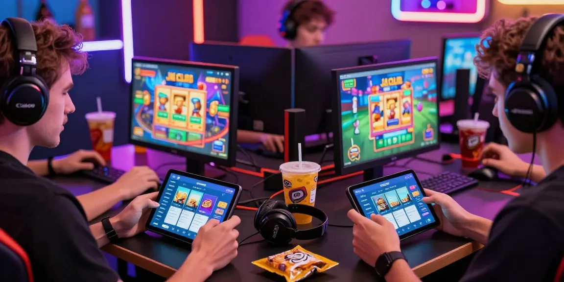 JaiClub players enjoying vibrant online gaming experience with mobile devices and interactive games.