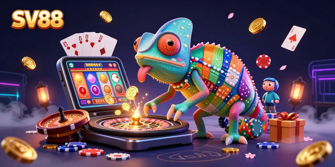 SV88’s chameleon casino owner wins by snapping golden coins while gaming.